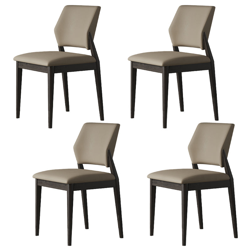 Contemporary Faux Leather Open Back Dining Side Furniture in Matte Finish for Indoor