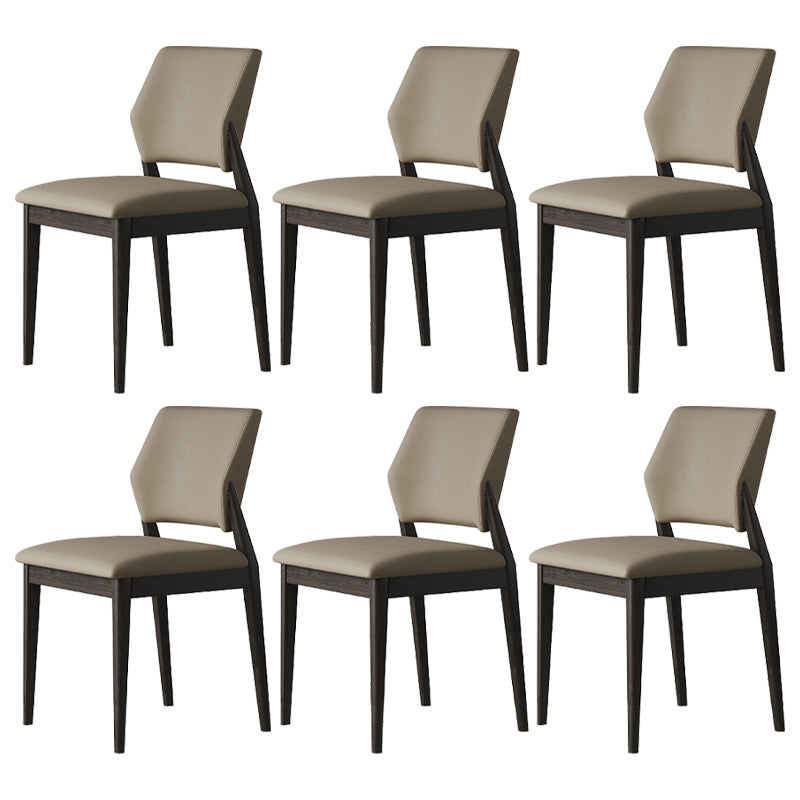 Contemporary Faux Leather Open Back Dining Side Furniture in Matte Finish for Indoor