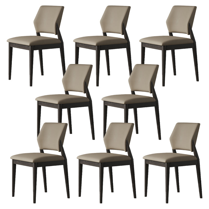 Contemporary Faux Leather Open Back Dining Side Furniture in Matte Finish for Indoor