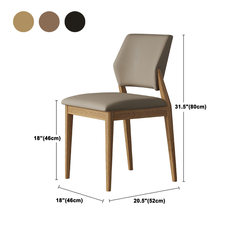 Contemporary Faux Leather Open Back Dining Side Furniture in Matte Finish for Indoor