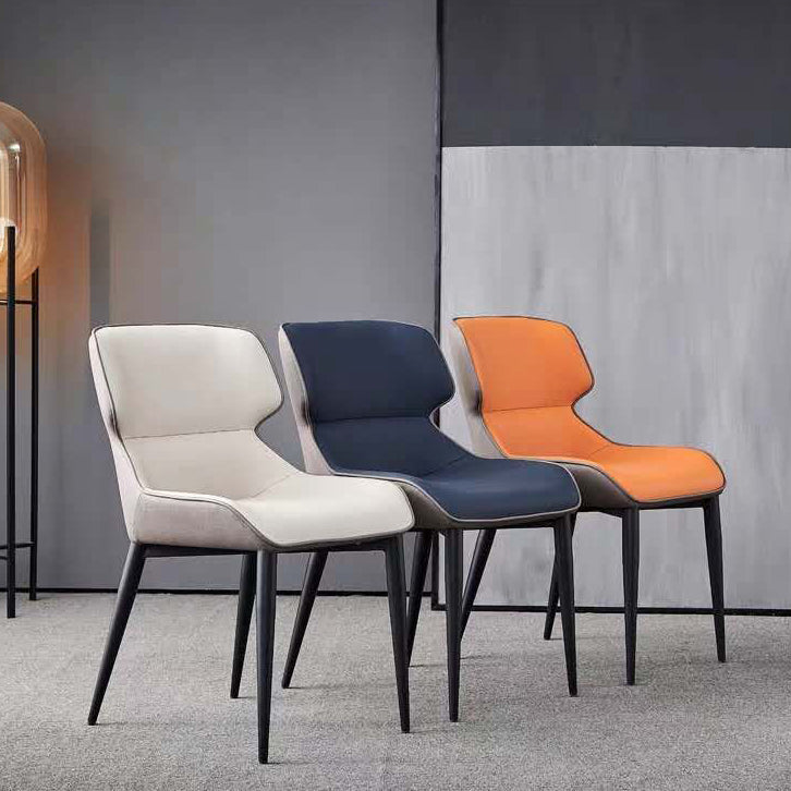 Modern Faux Leather Dining Side Chairs Wingback Side Arm Chair for Restaurant Use