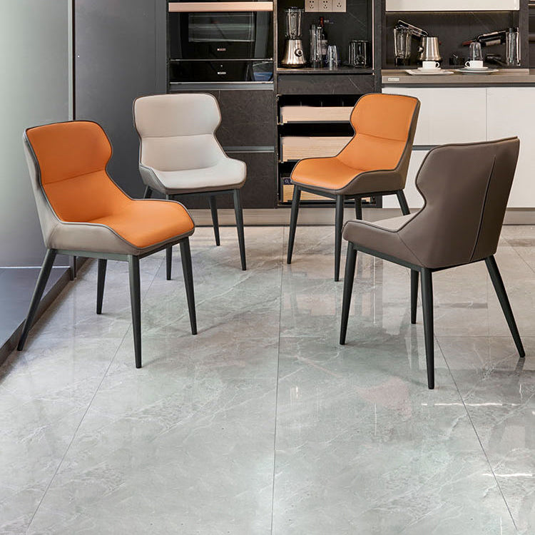 Modern Faux Leather Dining Side Chairs Wingback Side Arm Chair for Restaurant Use