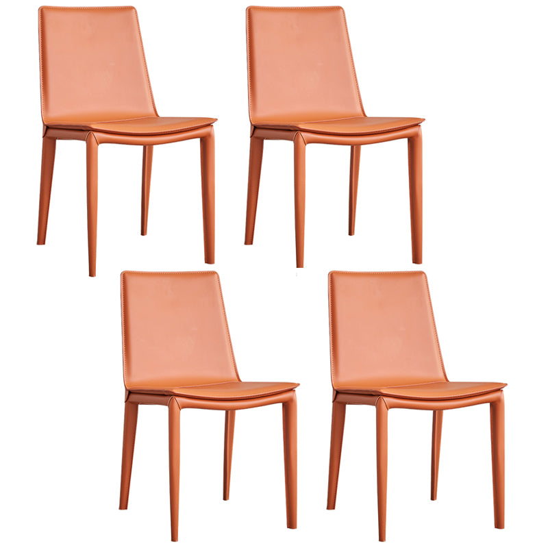 Modern Style Leather Dining Armless Chair Metal Side Chair for Home Use