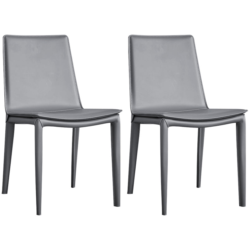 Modern Style Leather Dining Armless Chair Metal Side Chair for Home Use