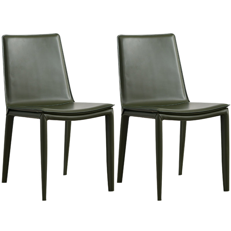 Modern Style Leather Dining Armless Chair Metal Side Chair for Home Use