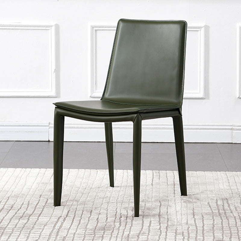 Modern Style Leather Dining Armless Chair Metal Side Chair for Home Use