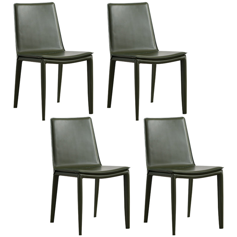 Modern Style Leather Dining Armless Chair Metal Side Chair for Home Use