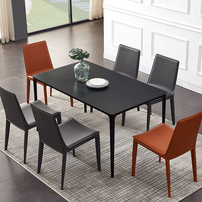 Modern Style Leather Dining Armless Chair Metal Side Chair for Home Use