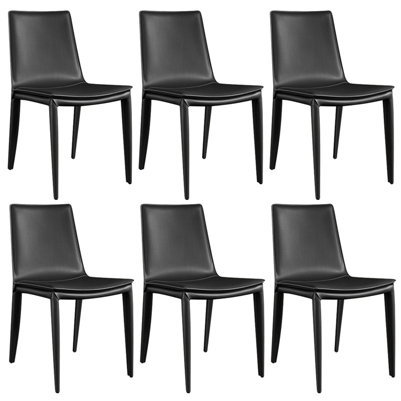 Modern Style Leather Dining Armless Chair Metal Side Chair for Home Use