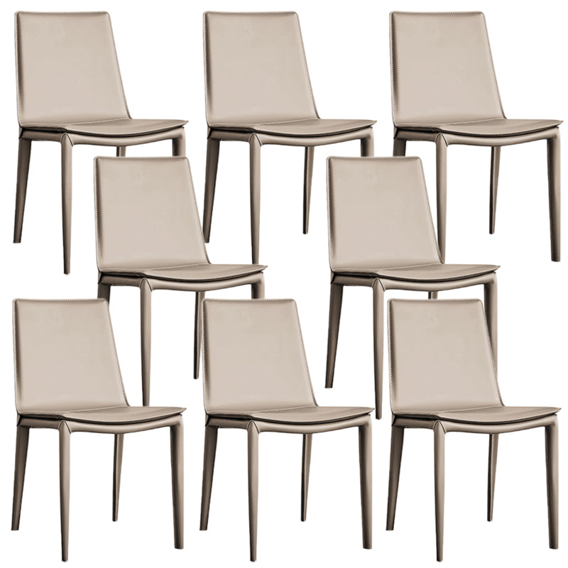 Modern Style Leather Dining Armless Chair Metal Side Chair for Home Use