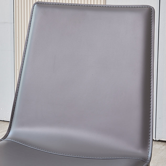 Modern Style Leather Dining Room Chair Armless Metal Side Chair for Home Use