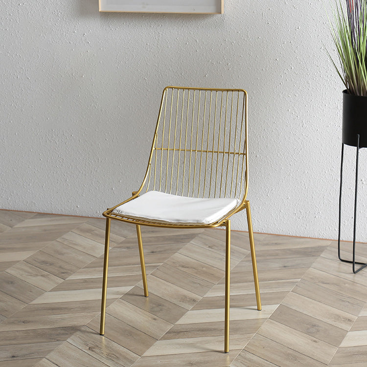 Contemporary Faux Leather Slat Back Side Chair in Matte Finish for Indoor