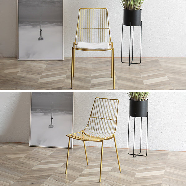 Contemporary Faux Leather Slat Back Side Chair in Matte Finish for Indoor