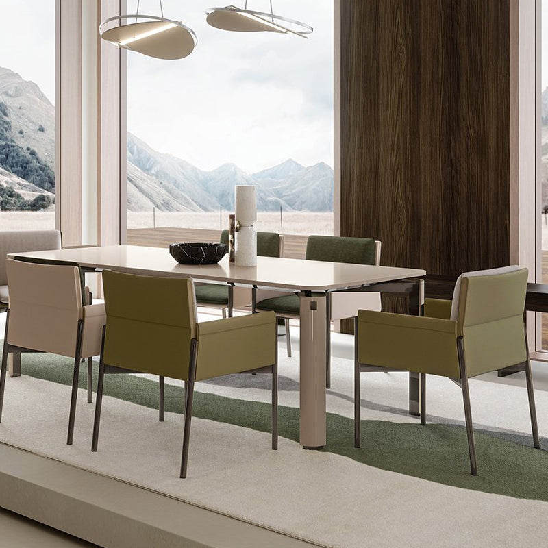 Modern Style Linen Dining Room Chair Arm Metal Side Chair for Home Use