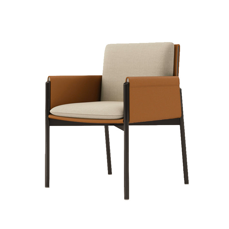 Modern Style Linen Dining Room Chair Arm Metal Side Chair for Home Use