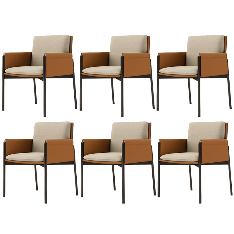 Modern Style Linen Dining Room Chair Arm Metal Side Chair for Home Use