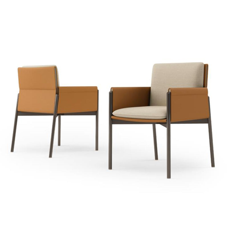 Modern Style Linen Dining Room Chair Arm Metal Side Chair for Home Use