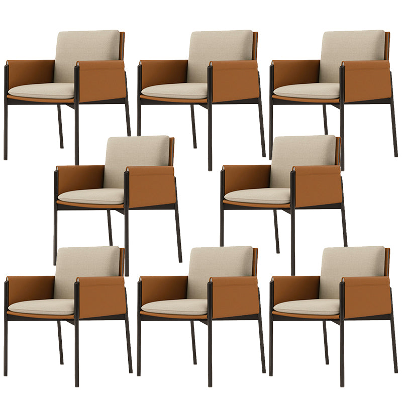 Modern Style Linen Dining Room Chair Arm Metal Side Chair for Home Use