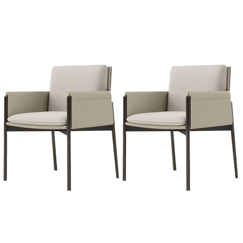 Modern Style Linen Dining Room Chair Arm Metal Side Chair for Home Use
