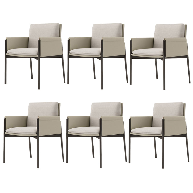 Modern Style Linen Dining Room Chair Arm Metal Side Chair for Home Use