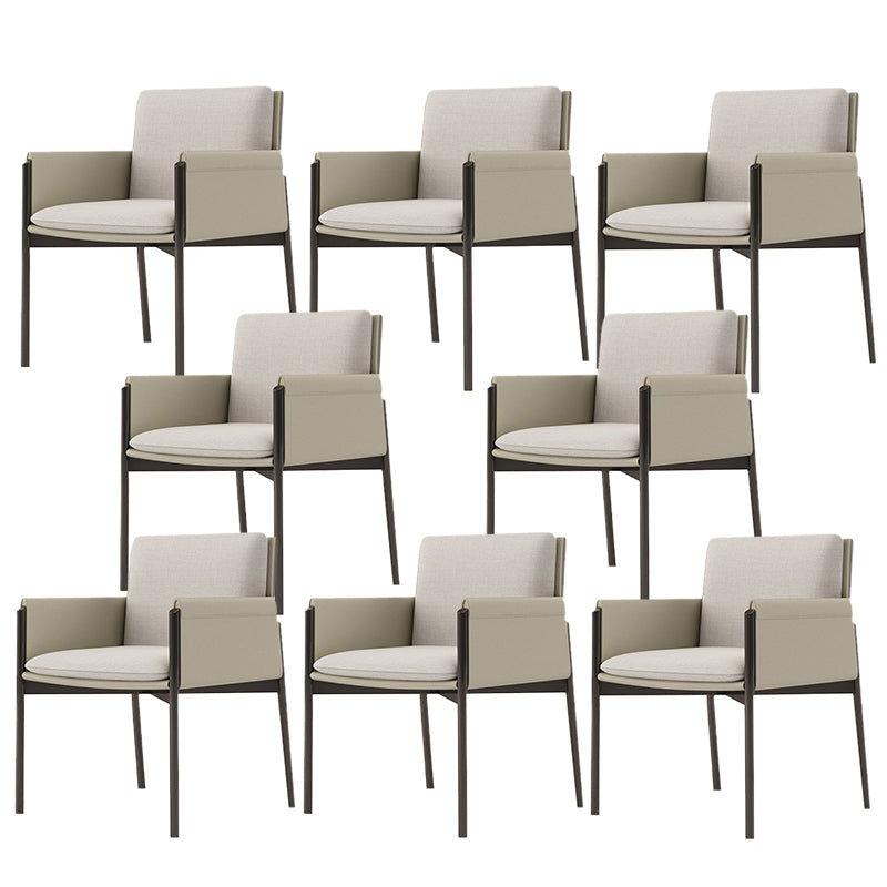 Modern Style Linen Dining Room Chair Arm Metal Side Chair for Home Use