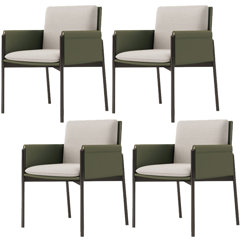 Modern Style Linen Dining Room Chair Arm Metal Side Chair for Home Use