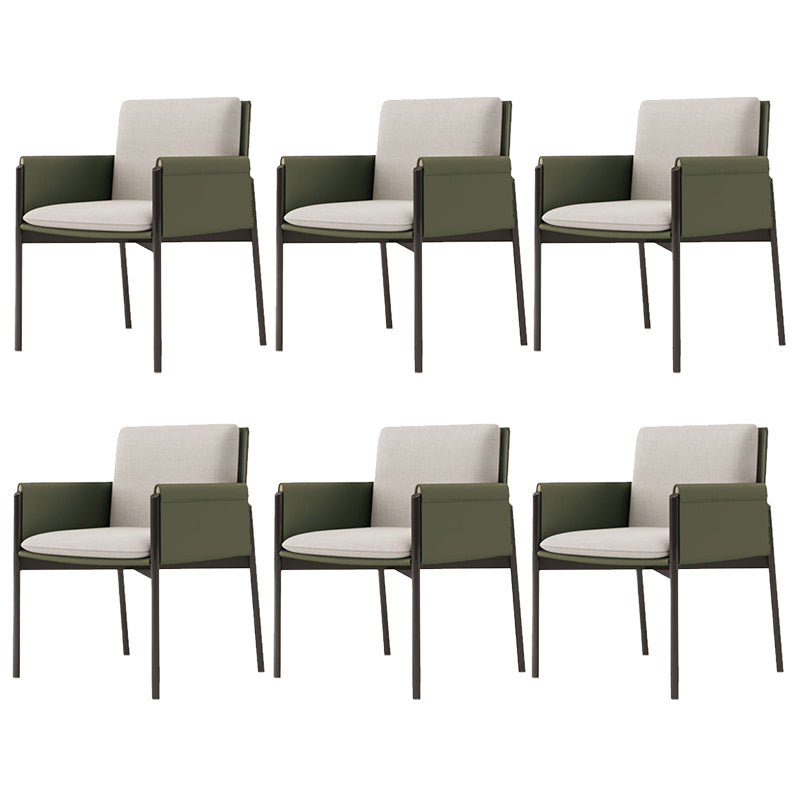 Modern Style Linen Dining Room Chair Arm Metal Side Chair for Home Use