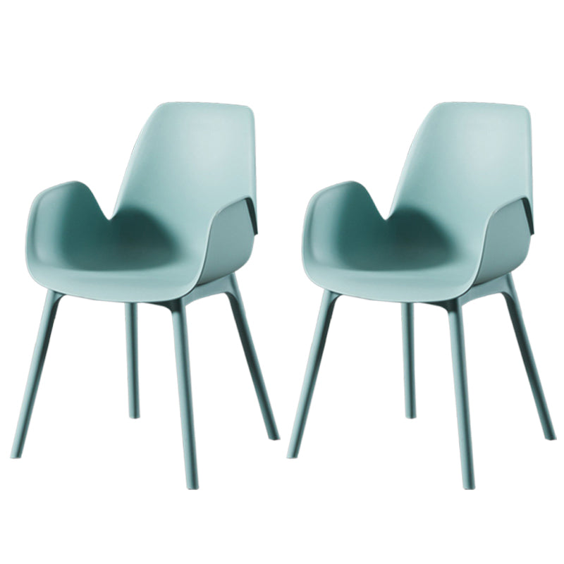 Modern Plastic Arm Chair Parsons Chair in Matte Finish for Kitchen