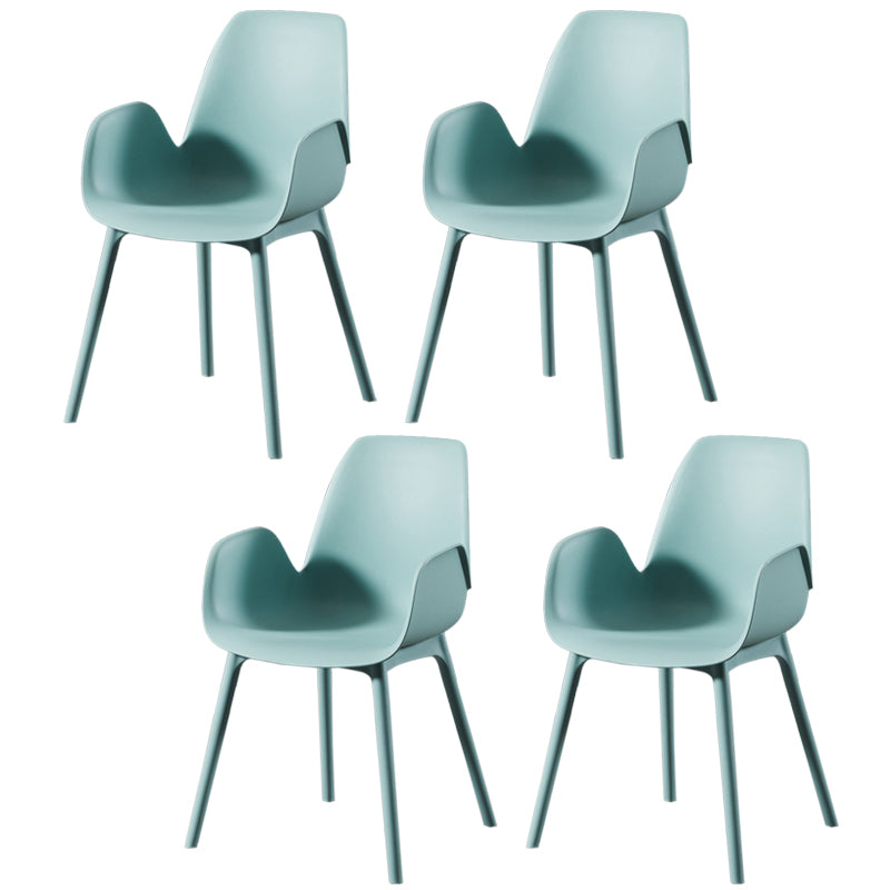 Modern Plastic Arm Chair Parsons Chair in Matte Finish for Kitchen