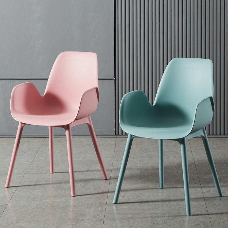 Modern Plastic Arm Chair Parsons Chair in Matte Finish for Kitchen