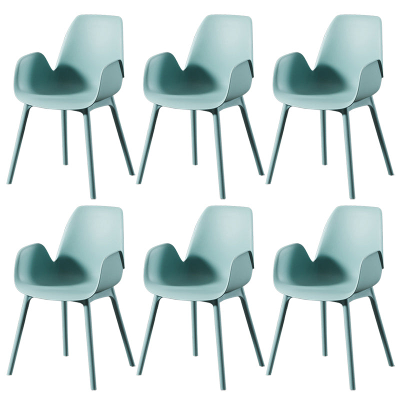 Modern Plastic Arm Chair Parsons Chair in Matte Finish for Kitchen