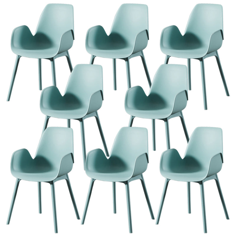 Modern Plastic Arm Chair Parsons Chair in Matte Finish for Kitchen