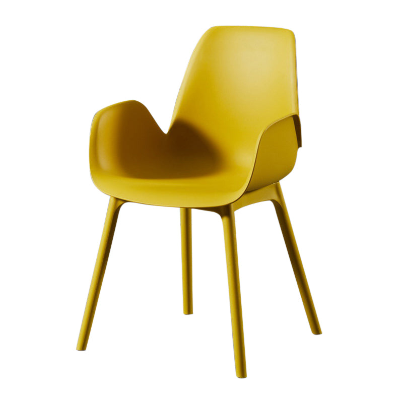 Modern Plastic Arm Chair Parsons Chair in Matte Finish for Kitchen