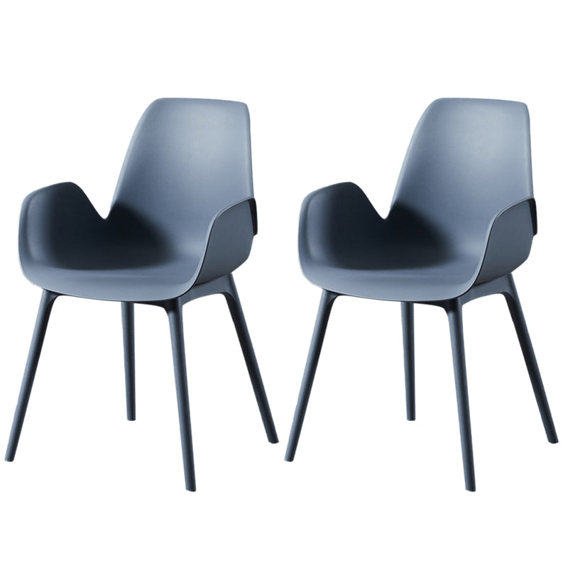 Modern Plastic Arm Chair Parsons Chair in Matte Finish for Kitchen