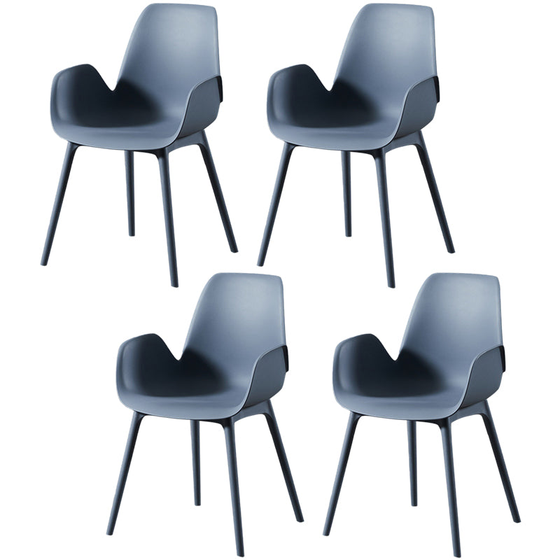 Modern Plastic Arm Chair Parsons Chair in Matte Finish for Kitchen