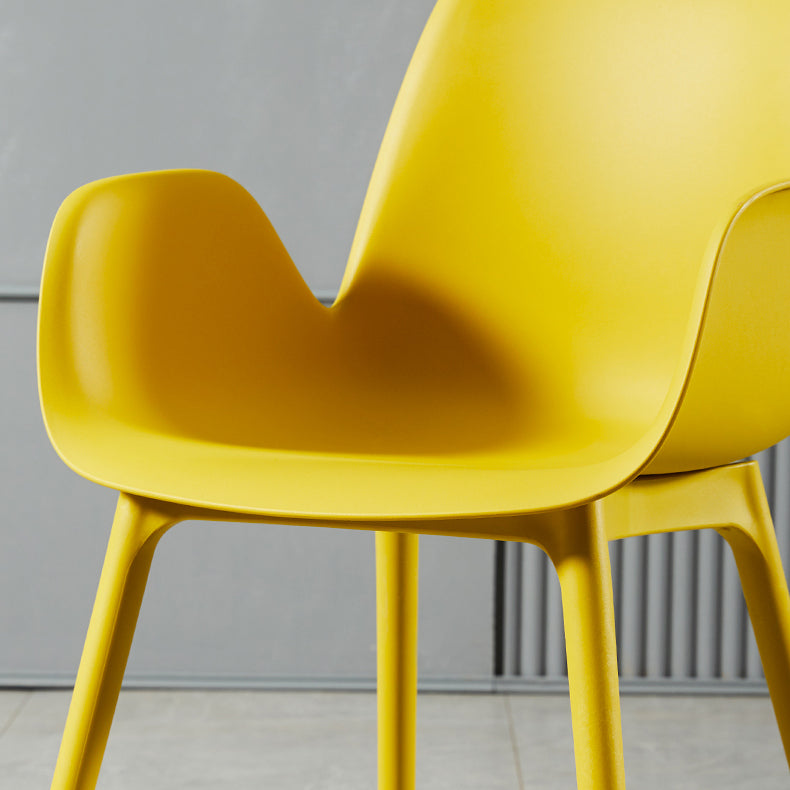 Modern Plastic Arm Chair Parsons Chair in Matte Finish for Kitchen