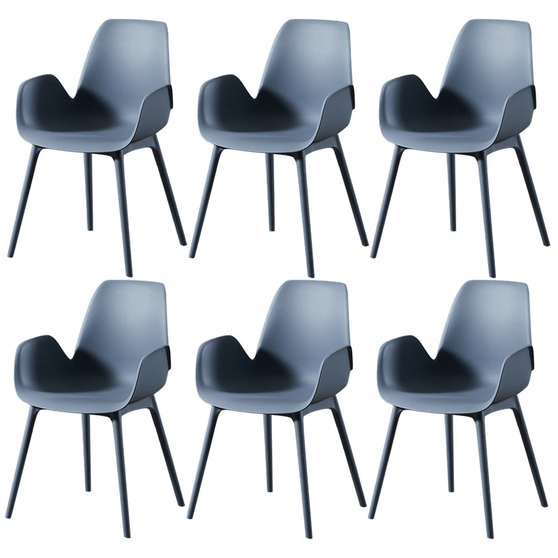 Modern Plastic Arm Chair Parsons Chair in Matte Finish for Kitchen