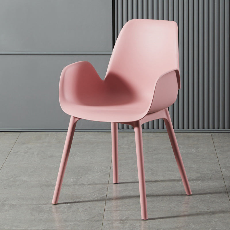 Modern Plastic Arm Chair Parsons Chair in Matte Finish for Kitchen
