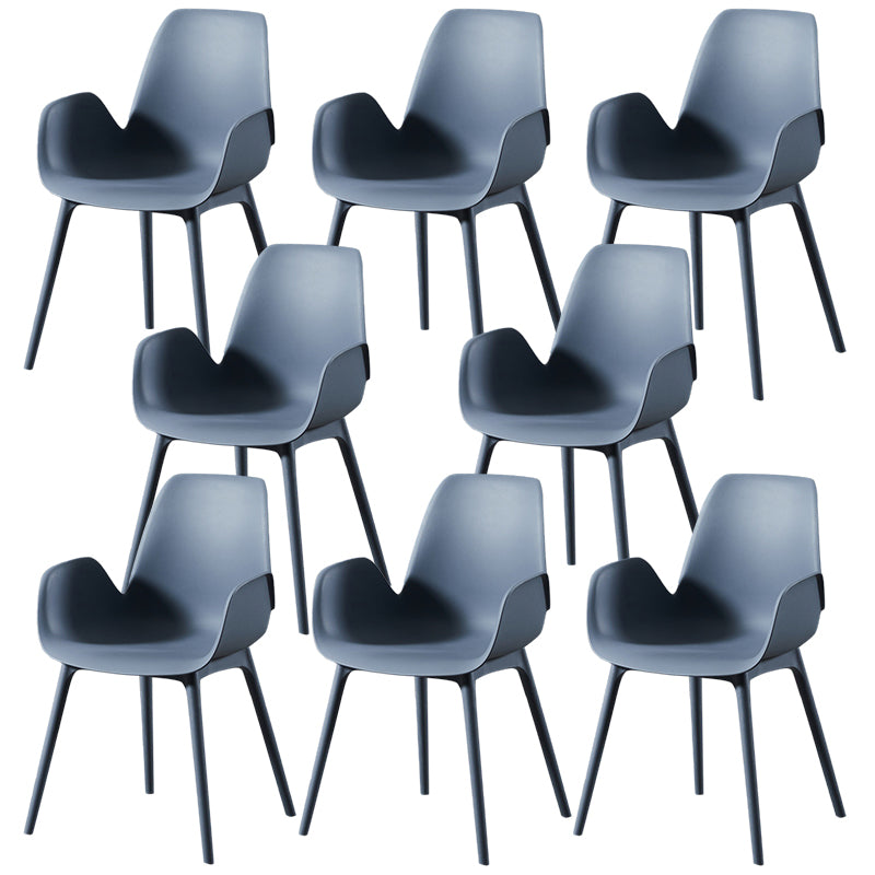 Modern Plastic Arm Chair Parsons Chair in Matte Finish for Kitchen
