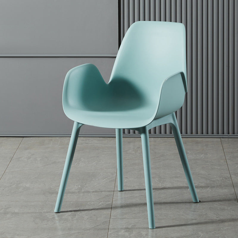 Modern Plastic Arm Chair Parsons Chair in Matte Finish for Kitchen