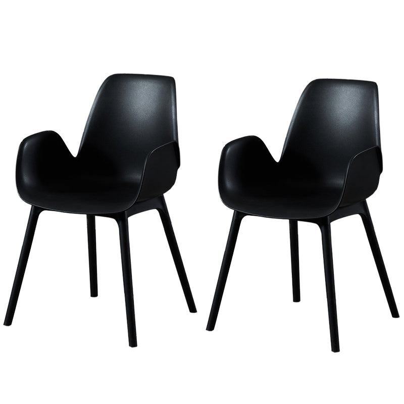 Modern Plastic Arm Chair Parsons Chair in Matte Finish for Kitchen
