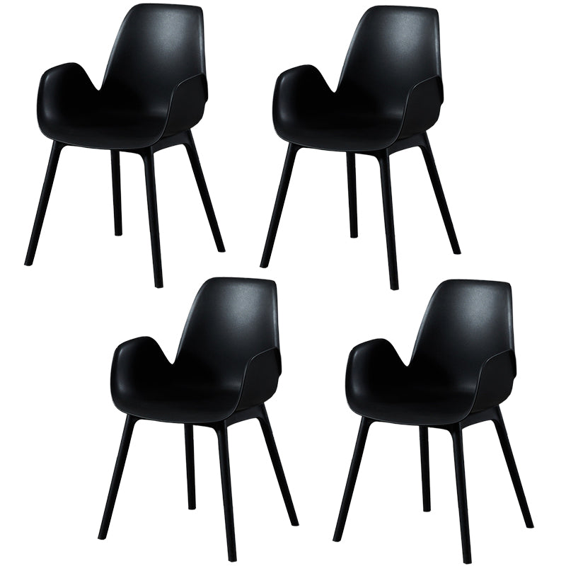 Modern Plastic Arm Chair Parsons Chair in Matte Finish for Kitchen