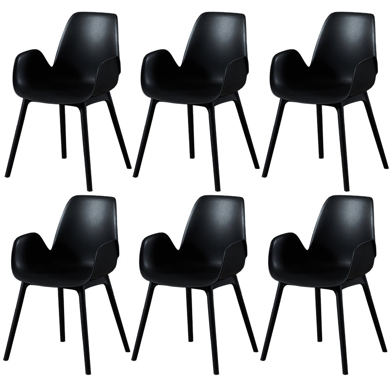 Modern Plastic Arm Chair Parsons Chair in Matte Finish for Kitchen