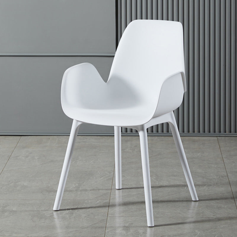 Modern Plastic Arm Chair Parsons Chair in Matte Finish for Kitchen