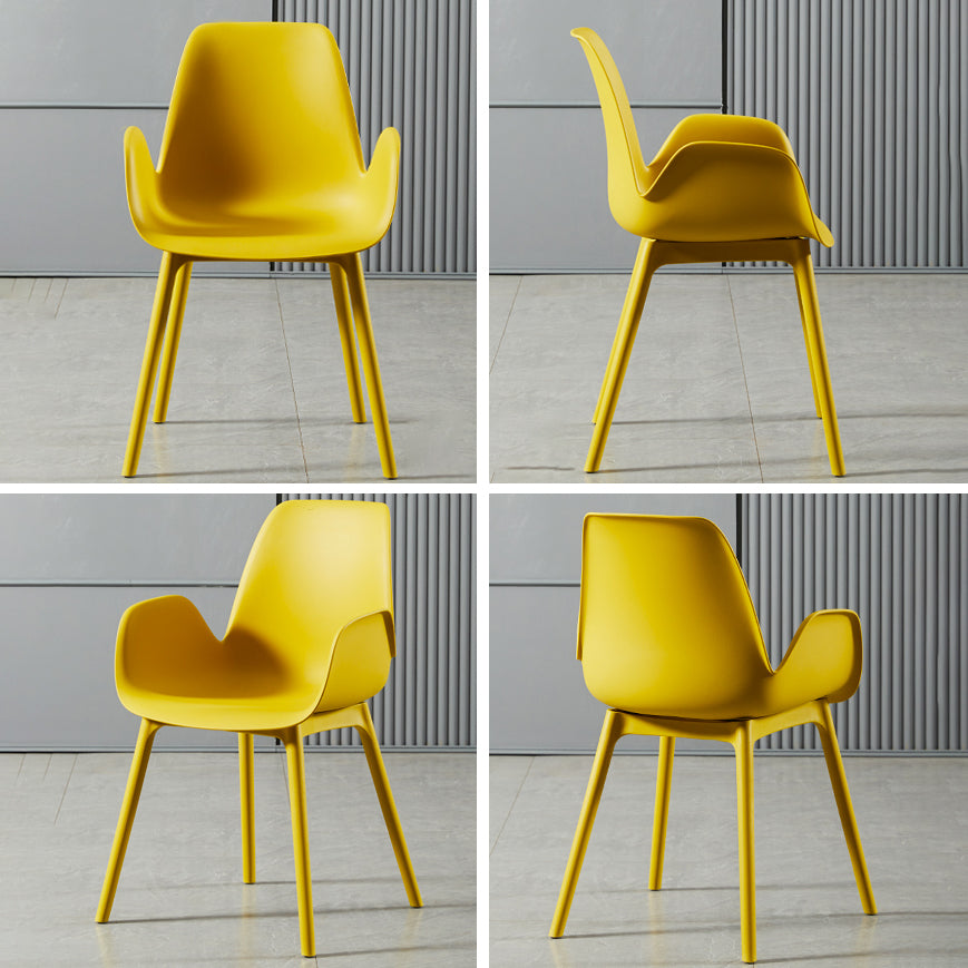 Modern Plastic Arm Chair Parsons Chair in Matte Finish for Kitchen