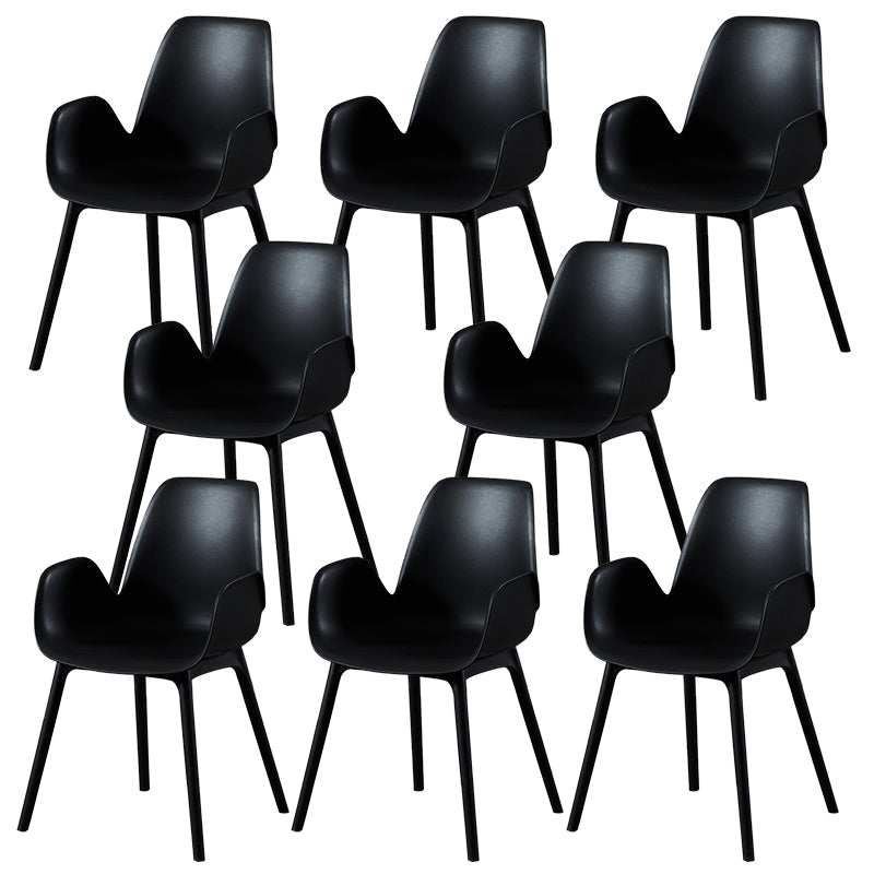Modern Plastic Arm Chair Parsons Chair in Matte Finish for Kitchen