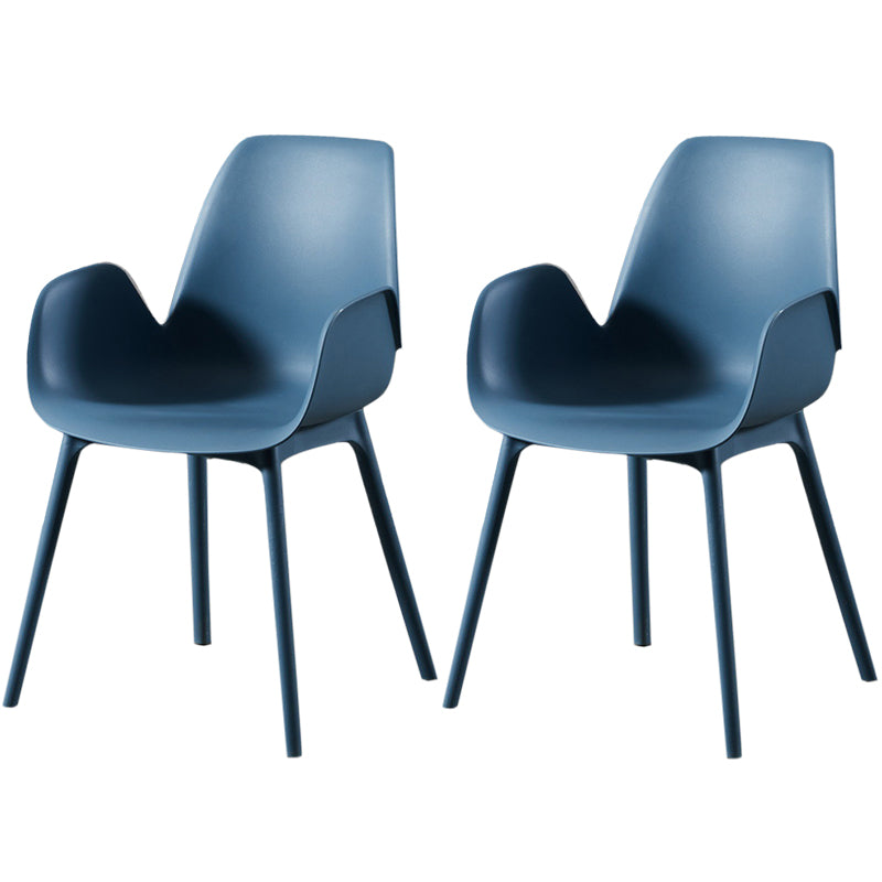 Modern Plastic Arm Chair Parsons Chair in Matte Finish for Kitchen