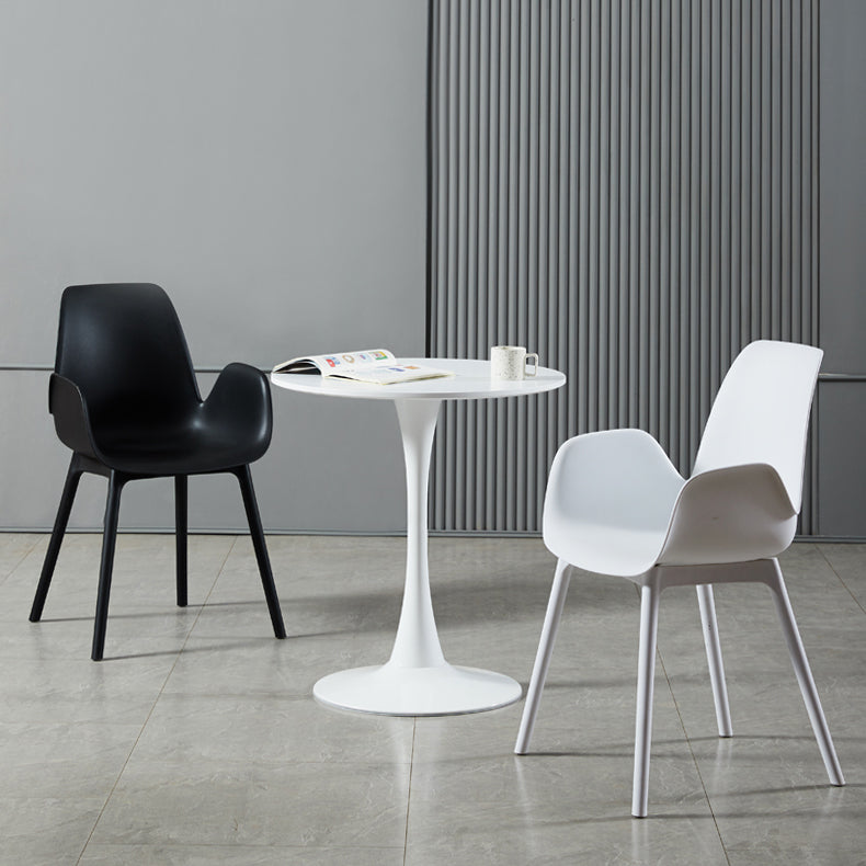 Modern Plastic Arm Chair Parsons Chair in Matte Finish for Kitchen