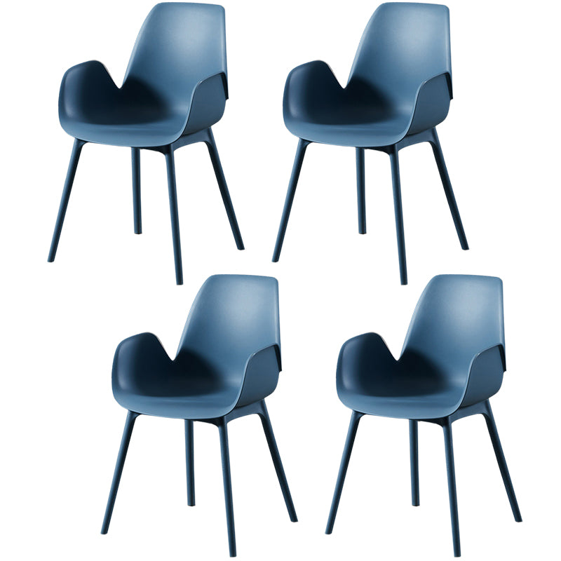 Modern Plastic Arm Chair Parsons Chair in Matte Finish for Kitchen