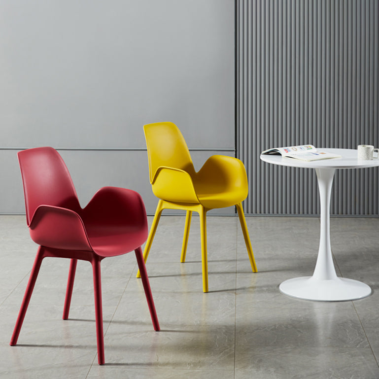 Modern Plastic Arm Chair Parsons Chair in Matte Finish for Kitchen
